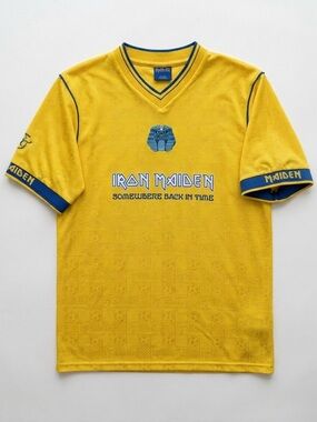 Iron Maiden 2008 Somehwere Back In Time Soccer Jersey Size Medium Yellow